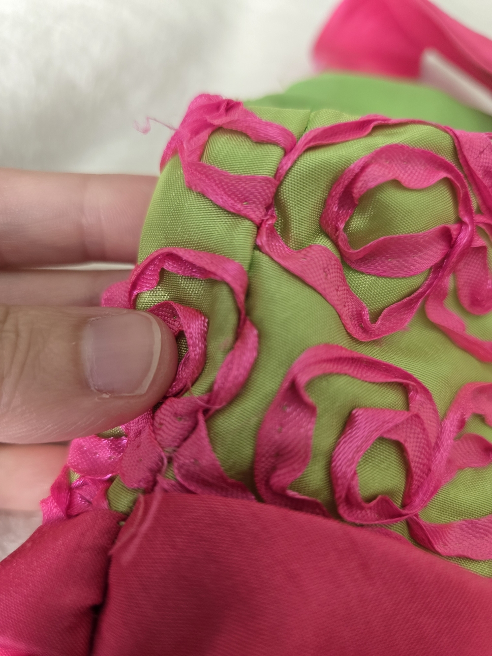 Rare Editions Vintage Y2K Lime Green & Pink Bow Party Dress - Picture 8 of 10